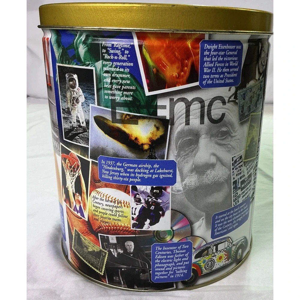 Vintage Trail's End Popcorn The American Century 1900's Collectible Tin Canister
